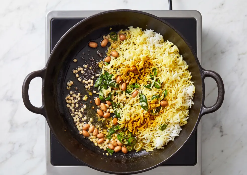 Mixed the cooked rice and salt