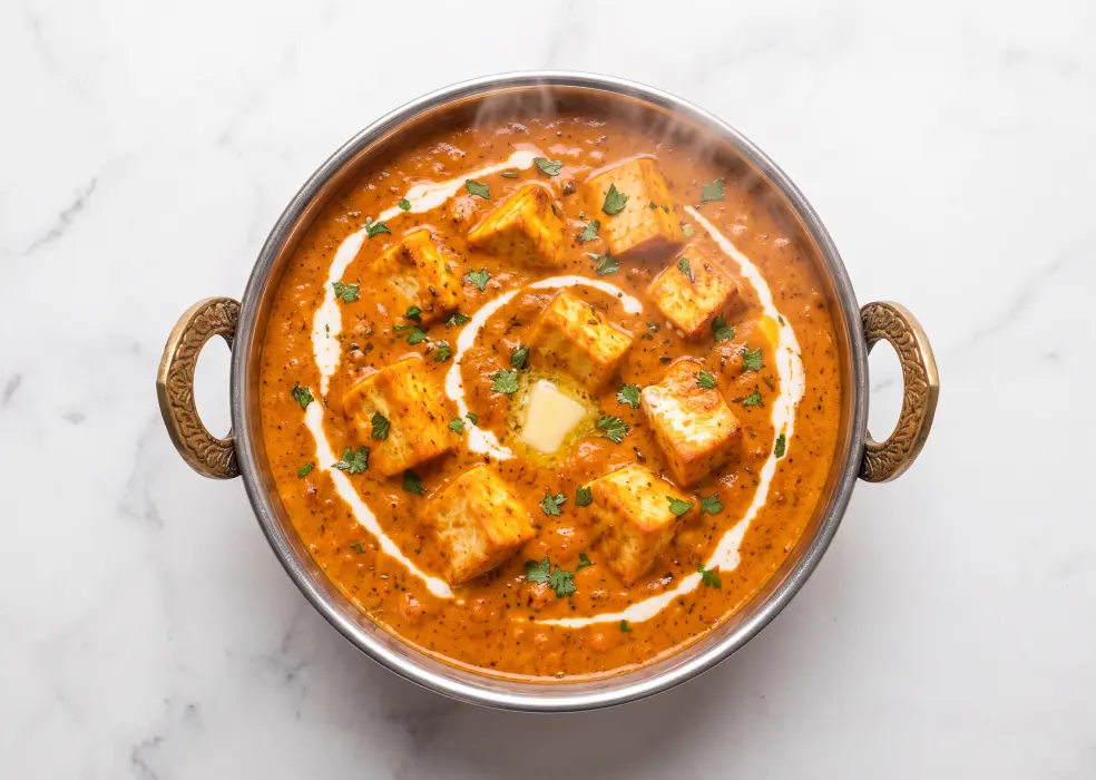 Serve hot Paneer Butter Masala