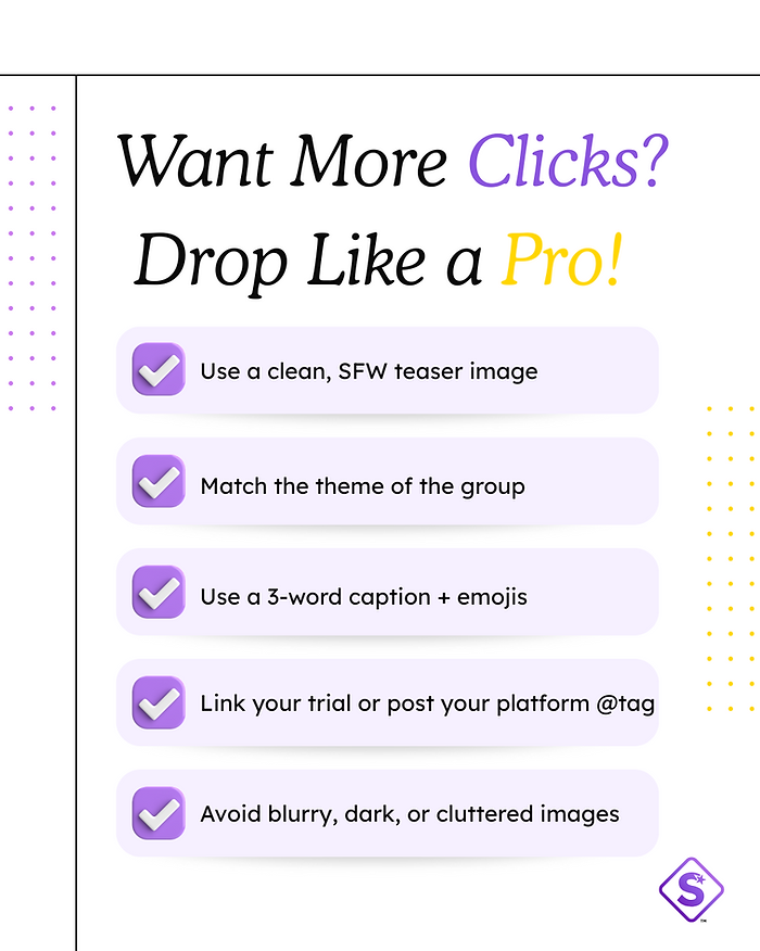 a list of tips to drop like a pro - clean images, theme matching, and proper linking