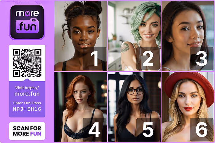 Sample more.fun collage with six creators.