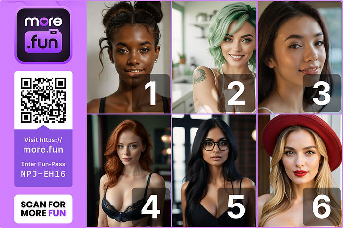 Sample more.fun collage with six creators.