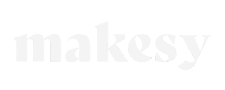 White lowercase text spelling 'makesy' on a transparent background.