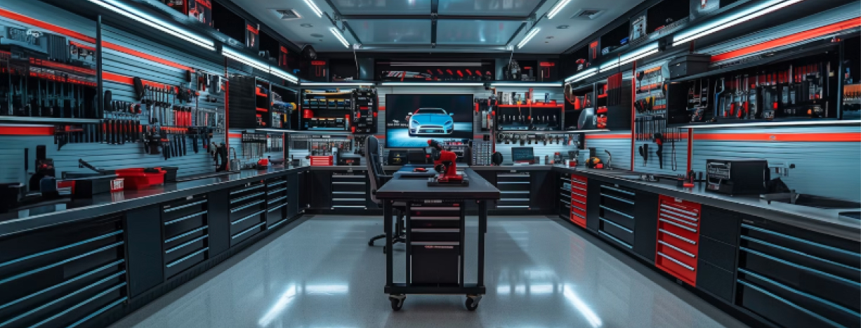 Close-up of computer circuit board with colorful blue, pink, and orange light patterns showing digital data processing