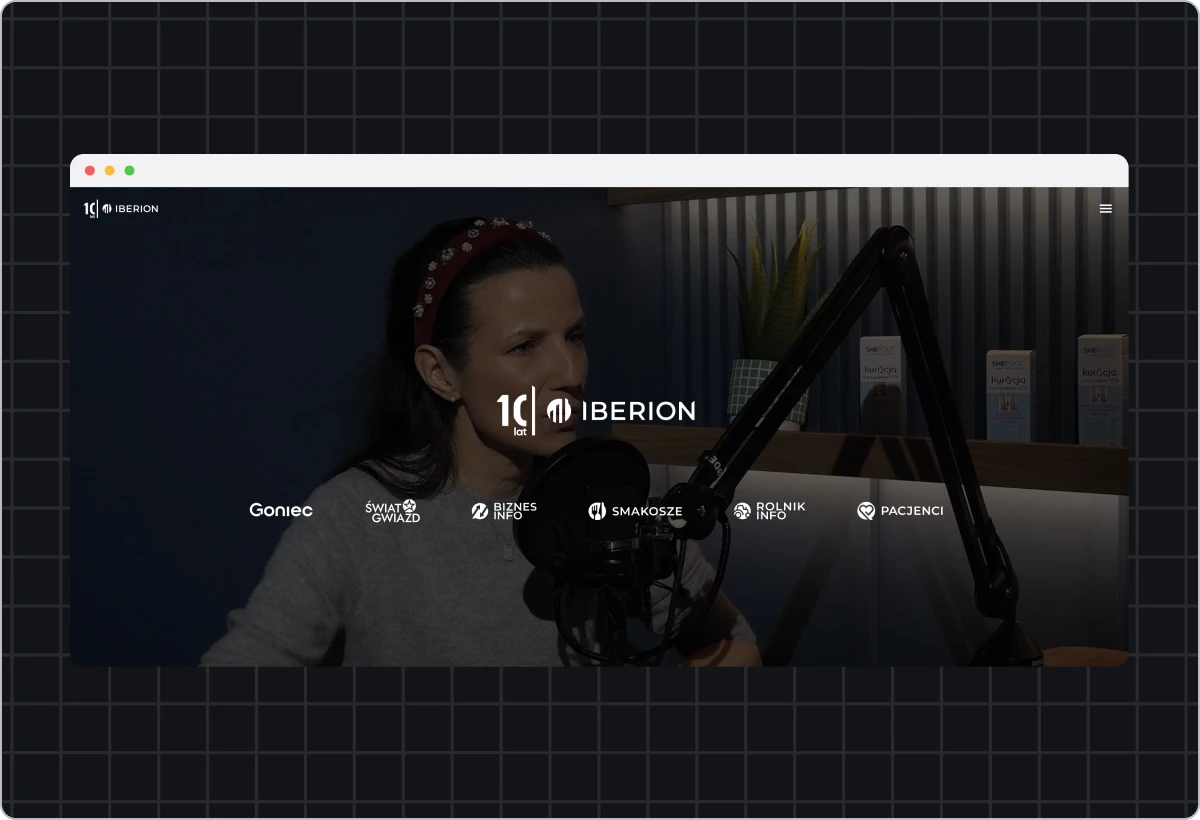 Iberion's website screen