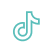 TikTok logo in light blue and white.