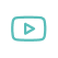 YouTube play button icon inside a rounded square with teal border.