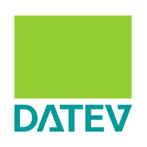 DATEV logo with a green rectangle above teal-colored text.