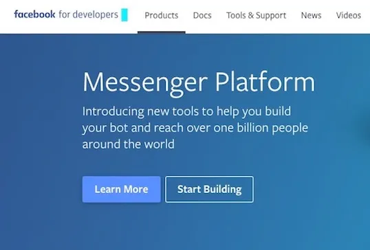 Blue Facebook Messenger Landing for Facebook Messenger Platform Page