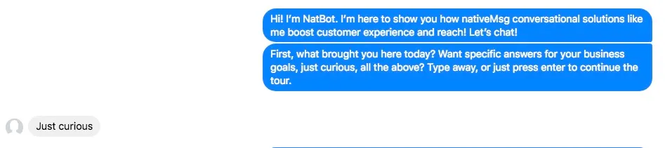 Facebook Messenger conversation