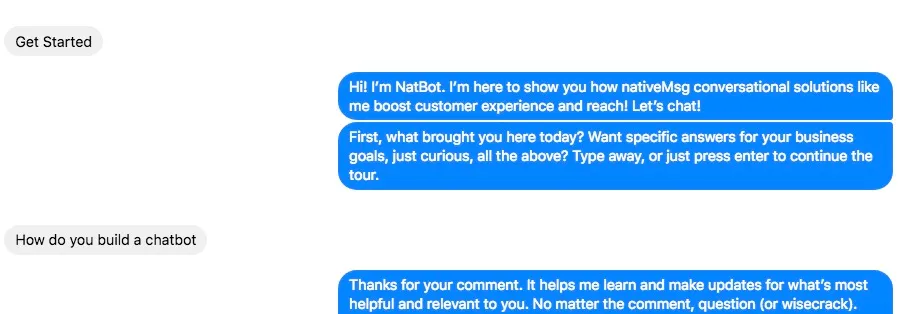 chatbot experience Facebook Messenger conversation