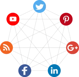 social icons interconnected