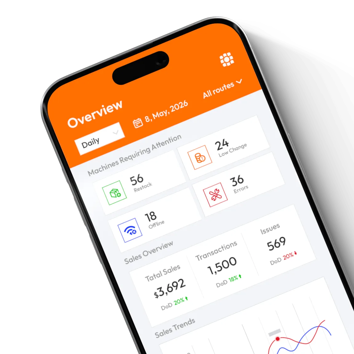 VendSolution Unattended Retail Operation Management Platform - Mobile UI