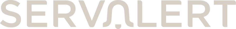 Servalert Markenlogo in beiger Farbe.
