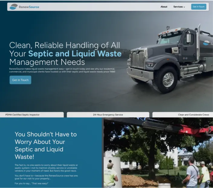 Mockup of the RenewSource website