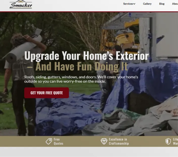 Mockup of the Smucker's website