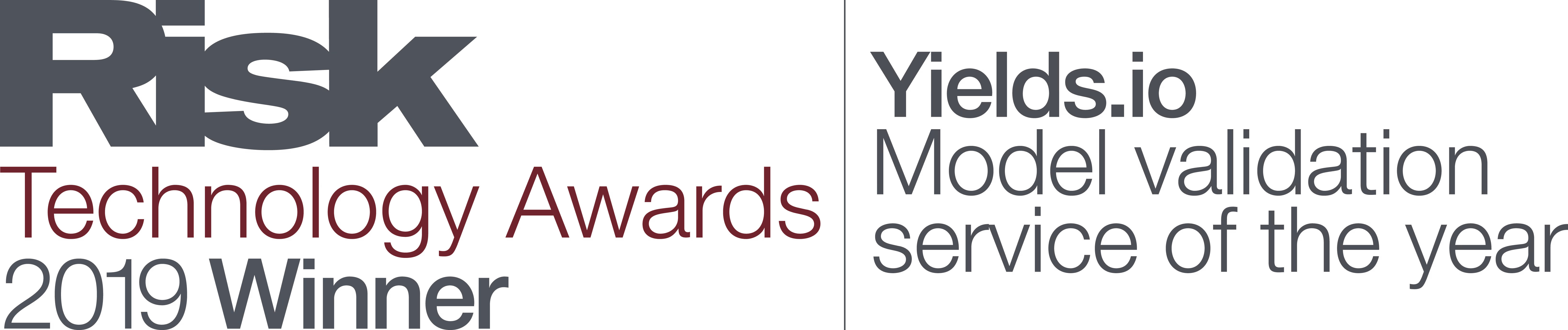 RiskTechnology Awards 2019 Winner Model validation service of the year Yields