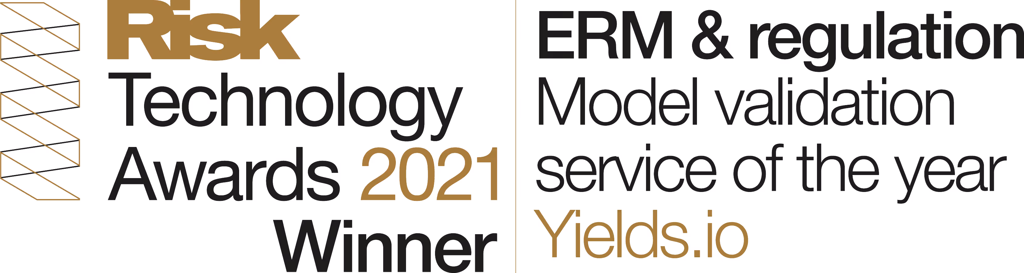 RiskTech Awards 2021 Winner ERM & Regulation Model Validation service of the year Yields