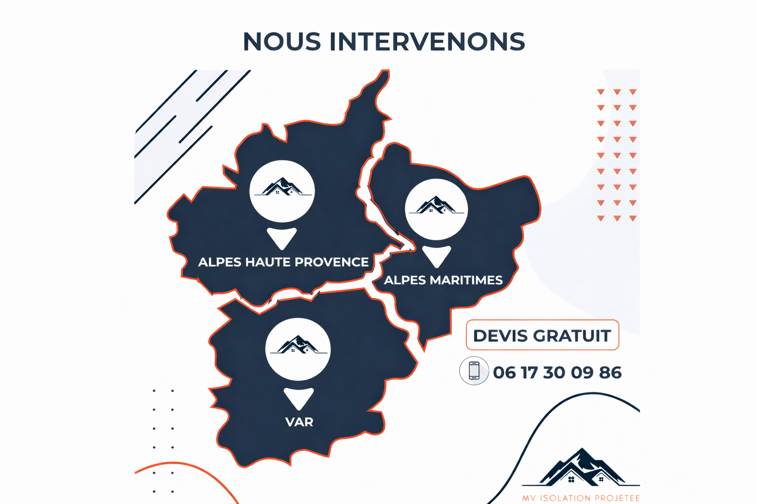 Zone intervention isolation polyuréthane Alpes-Maritimes Var Alpes-Haute-Provence - MVisolation
