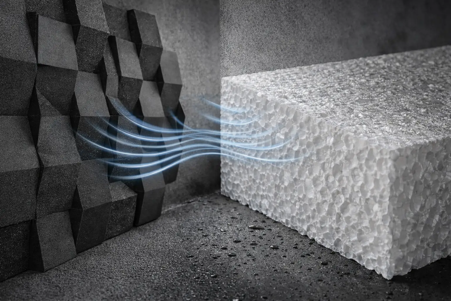 Isolation acoustique mousse polyuréthane absorption bruits - bureaux hôtels Côte d'Azur