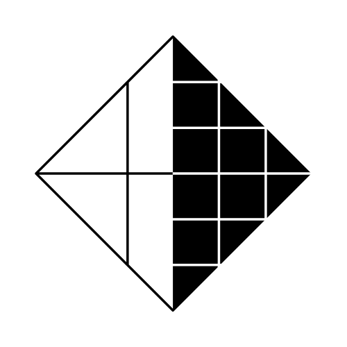 Geometric shape diamond square black white