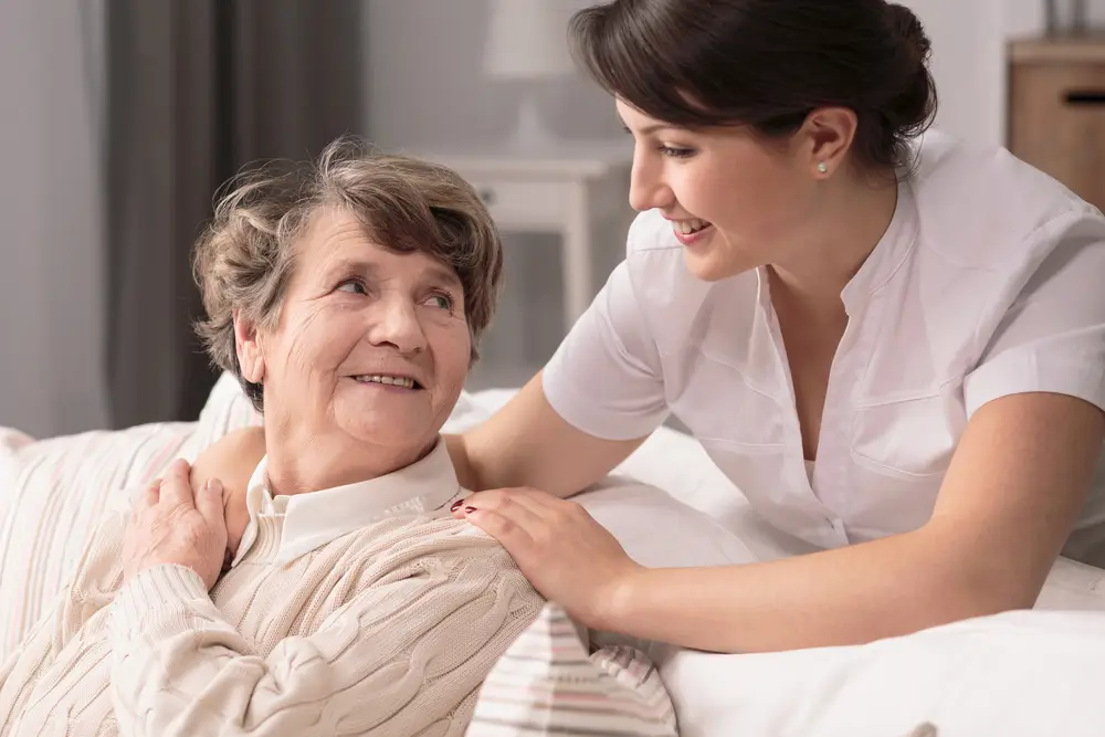 home carer with patient 