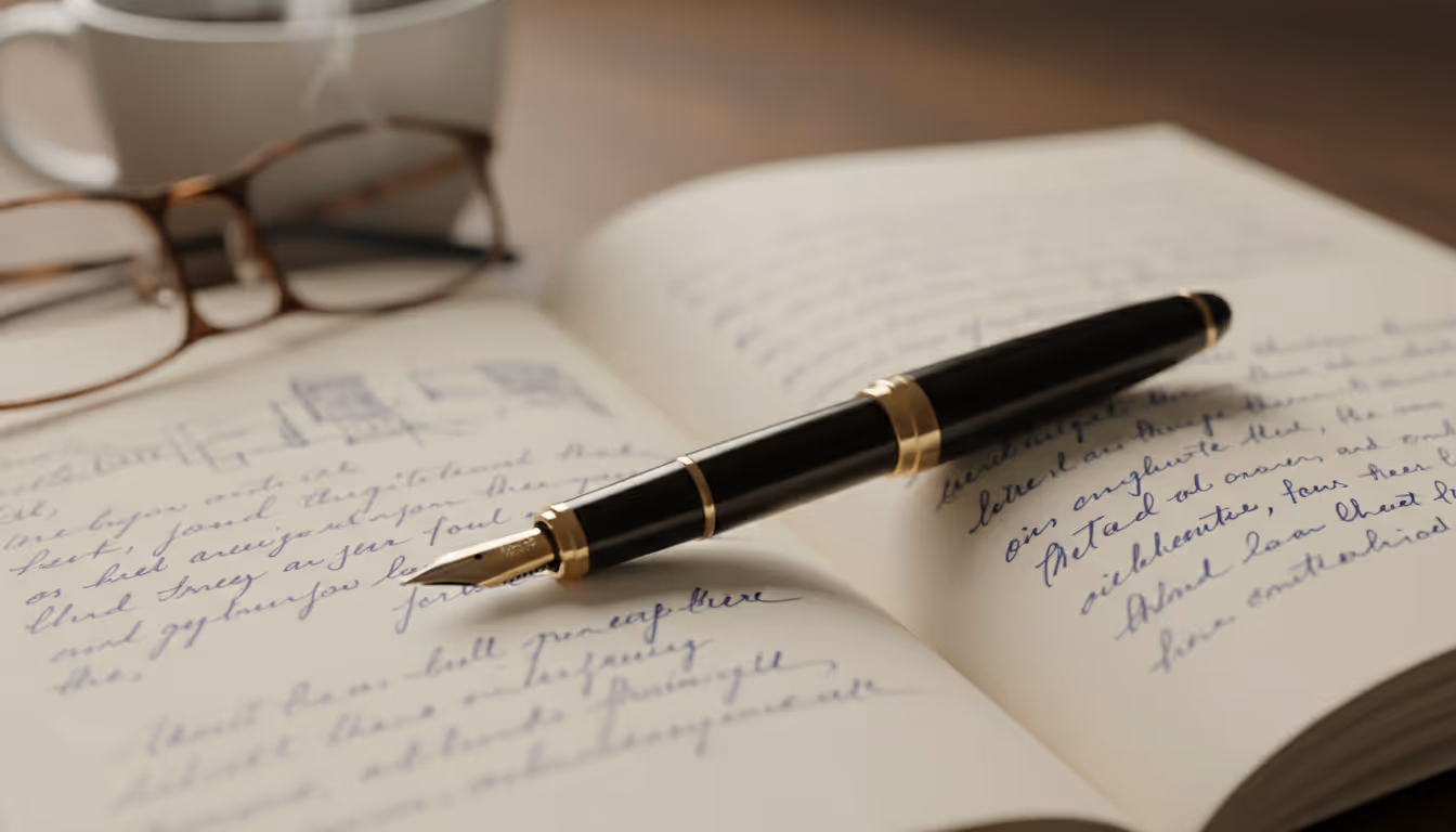 pen resting on a notepad