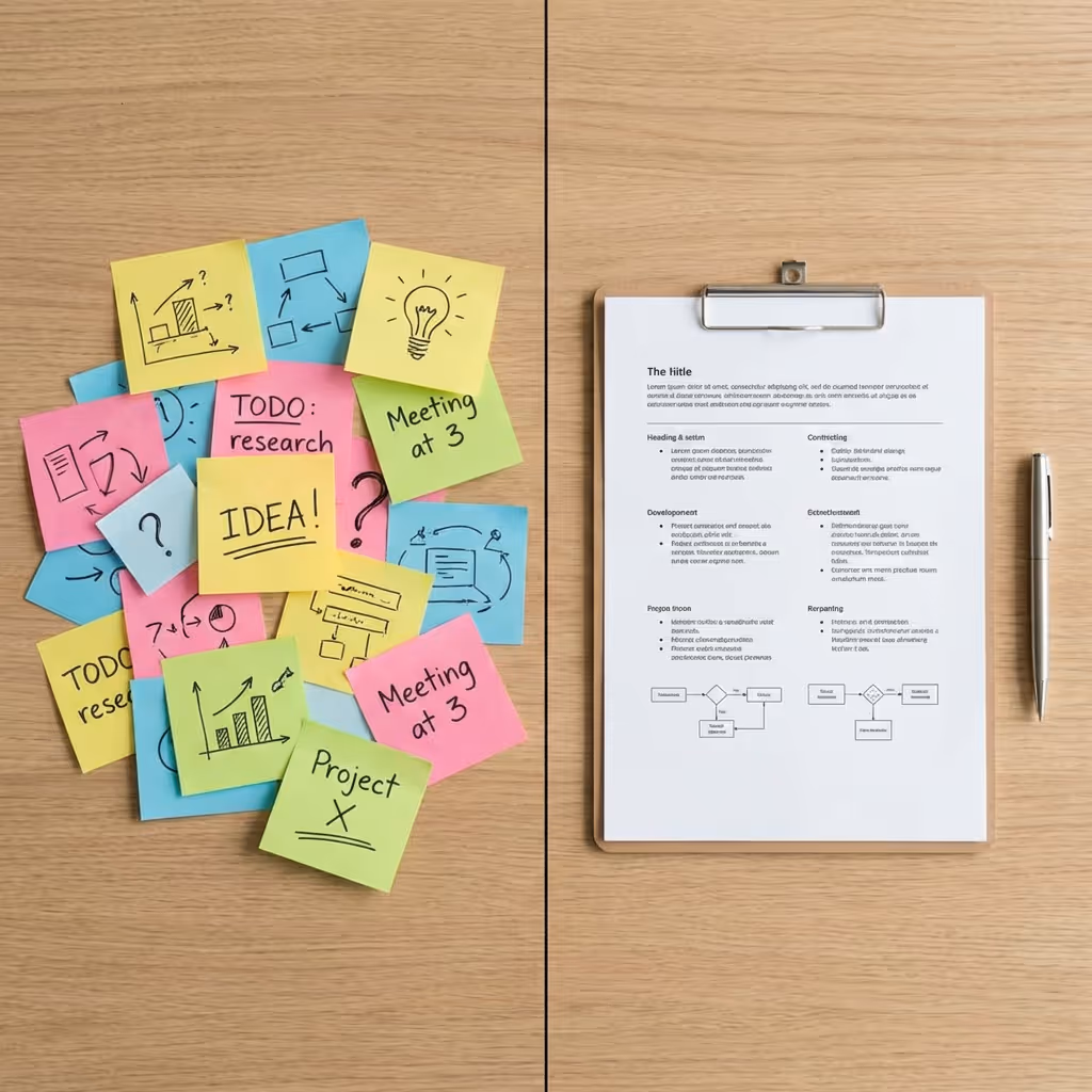 Open notebook with handwritten detailed notes titled 'Notes on Botany, October 26th' beside a brown leather pen case.