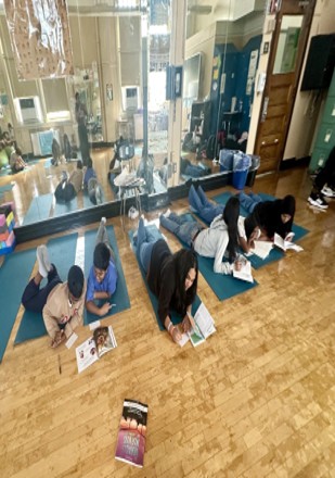 I.S. 126 students taking part in a wellness activity