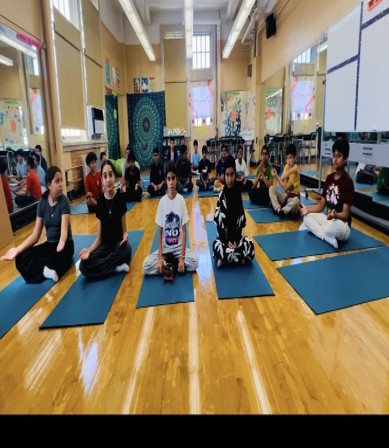 I.S. 126 students taking part in a wellness activity