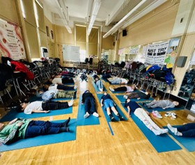 I.S. 126 students taking part in a wellness activity