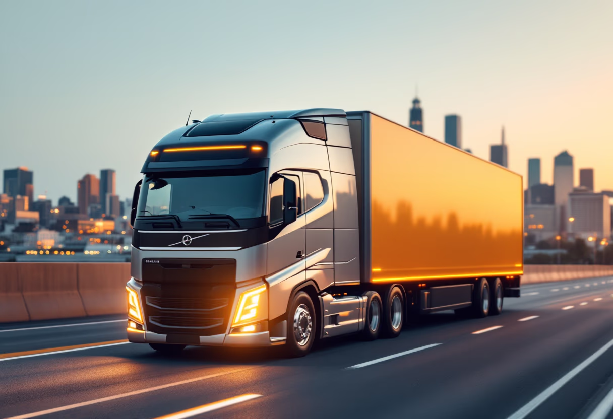 image of truck on the road