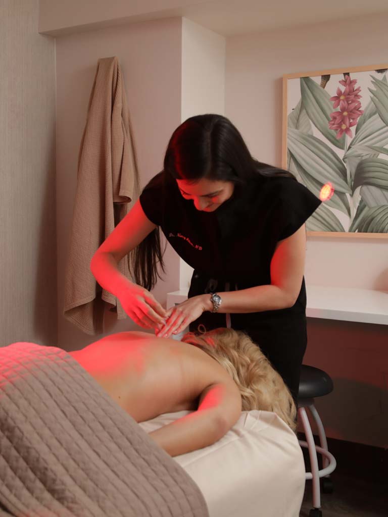 Woman getting wellness treatment