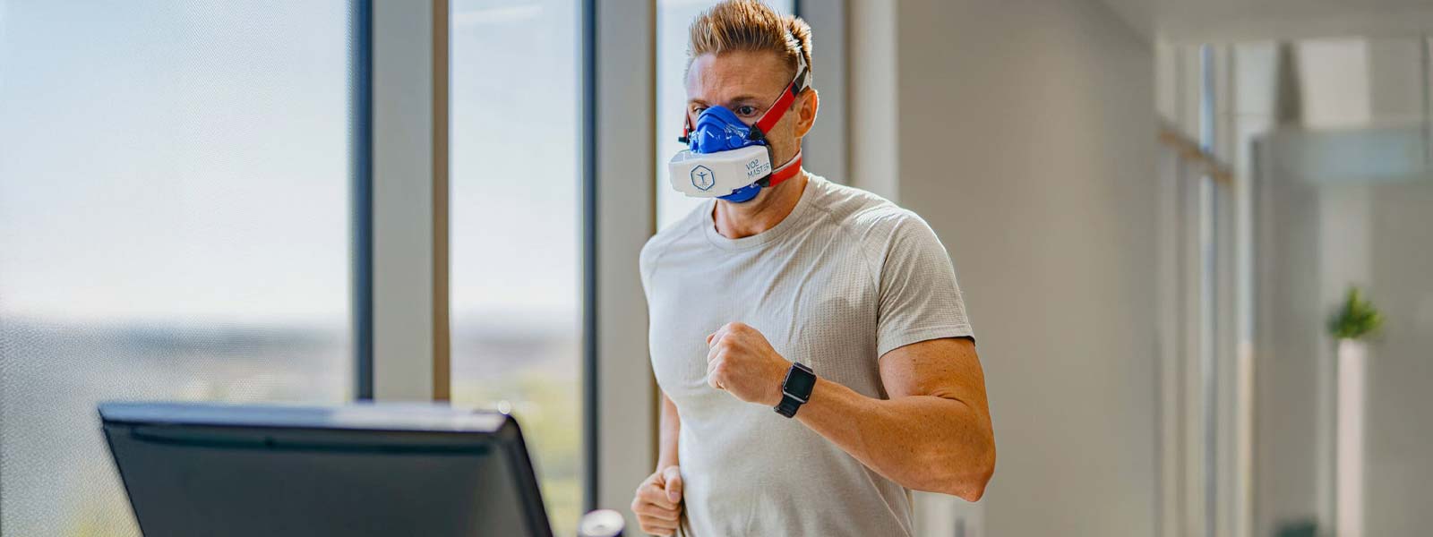 Man running with medical gear