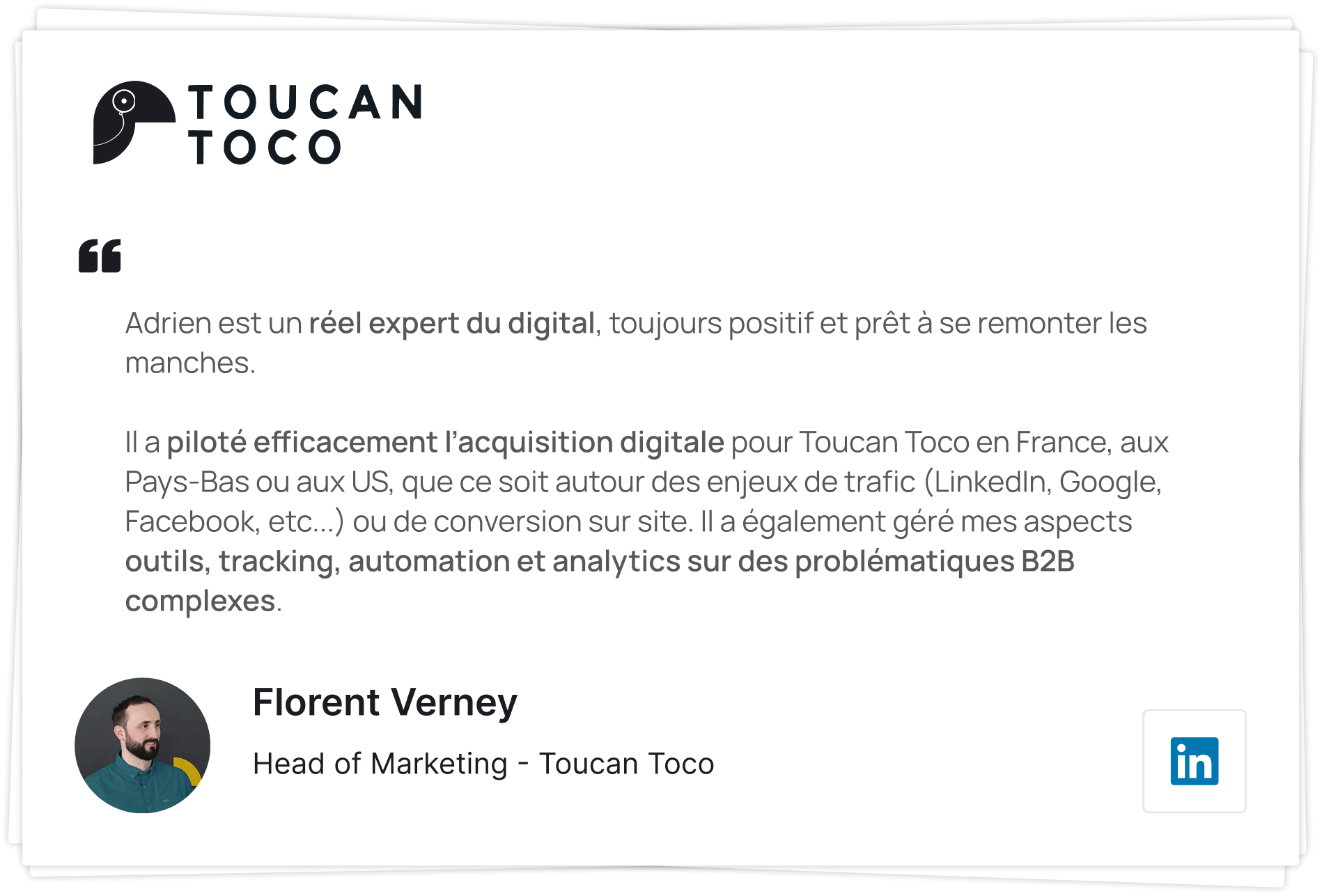 Avis client de Florent Verney