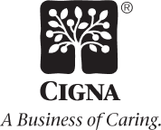 CIGNA logo with tagline 'A Business of Caring.'