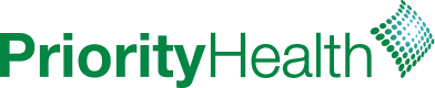PriorityHealth company logo with green text and a diamond-shaped dot pattern.