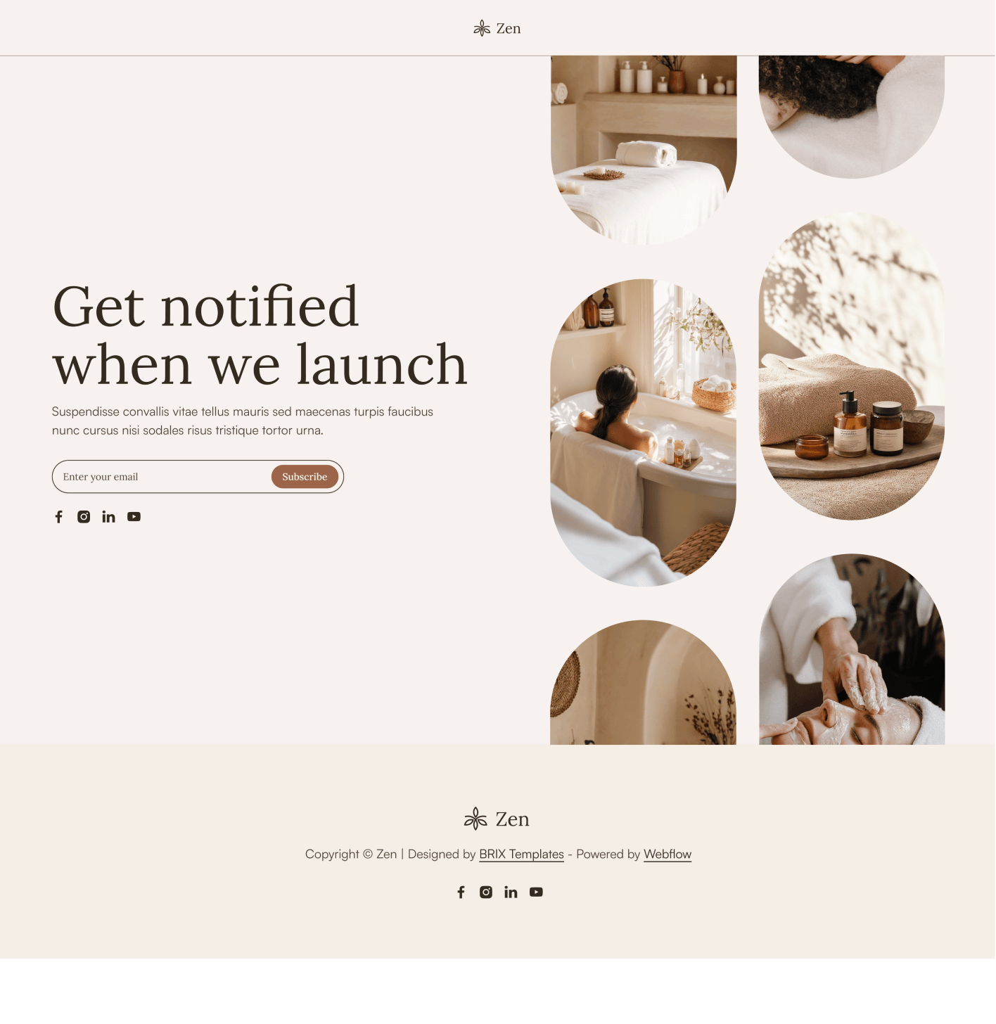 Zen - Coming Soon Page - Zen Spa Massage Webflow Template