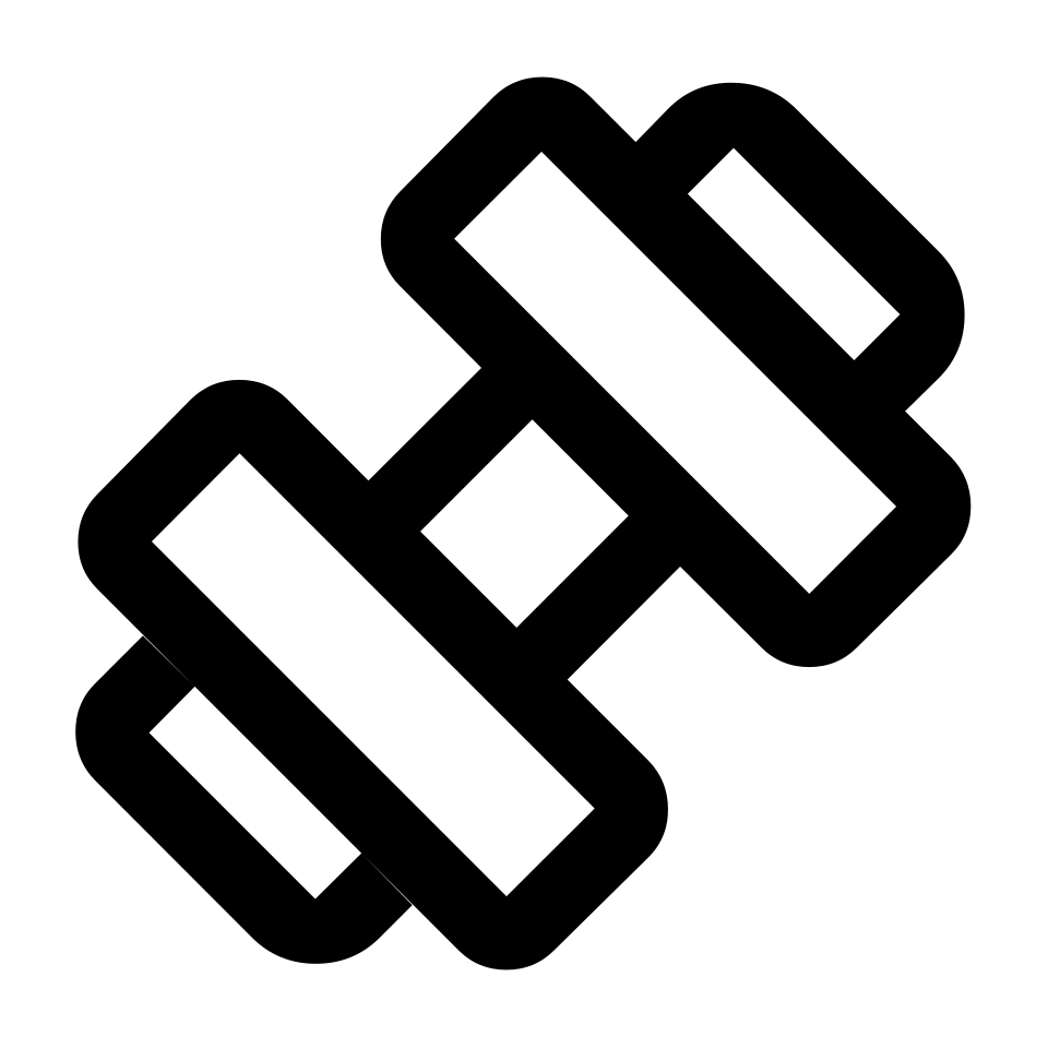 Black dumbbell icon representing fitness or gym equipment. Tropic Athlete