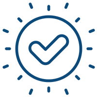 Checkmark shield icon symbolizing trust and credibility