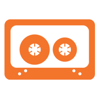 Cassette tape icon representing analog audio transfer and preservation