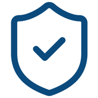 Shield with checkmark icon representing your collection safely preserved and protected