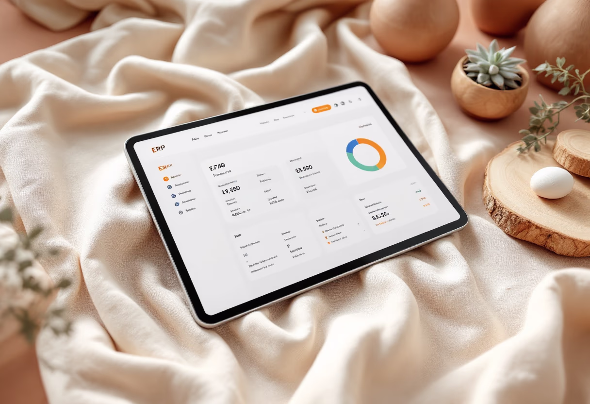 [interface] image of software interface on a tablet (for an erp company)