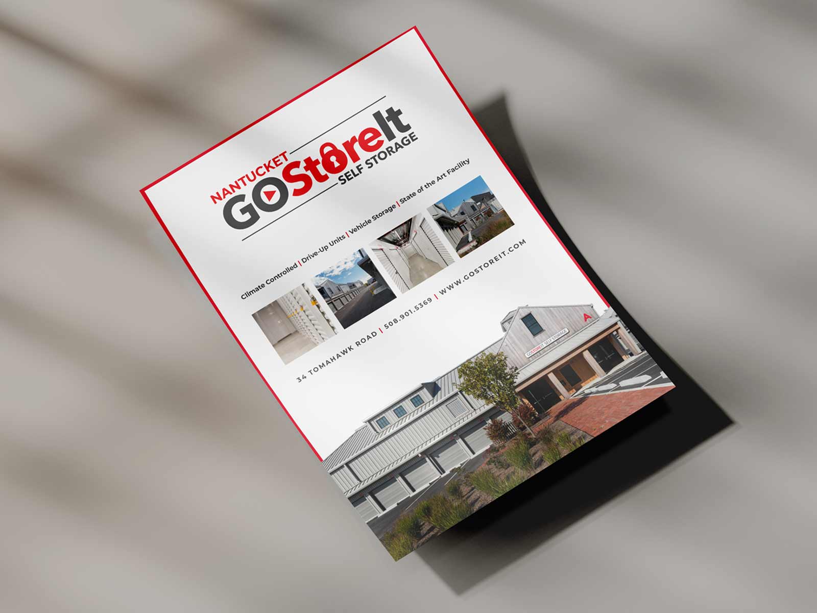 Nantucket Studio custom brand design for Go Store It, showcasing high-performance digital assets created by our on-island creative team.