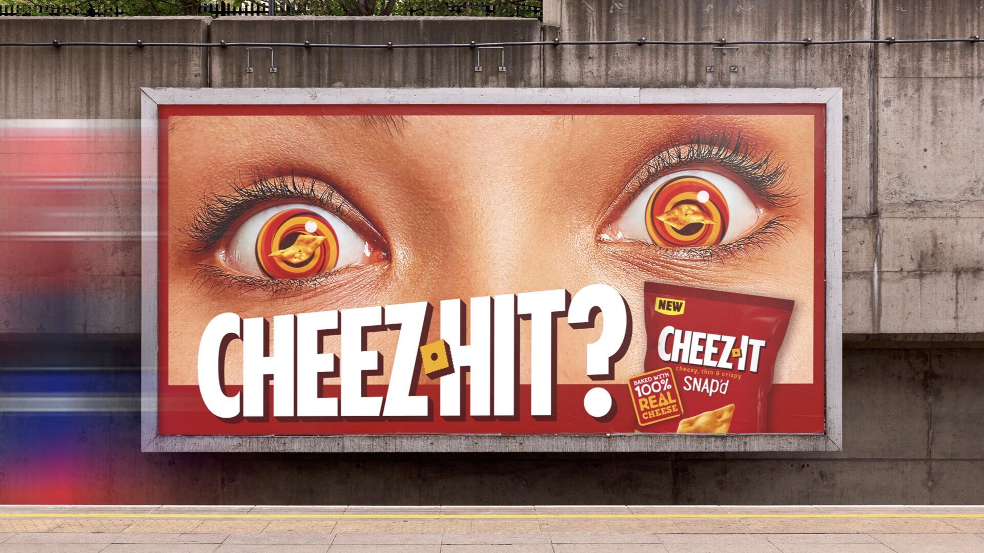 Cheez-It European launch billboard