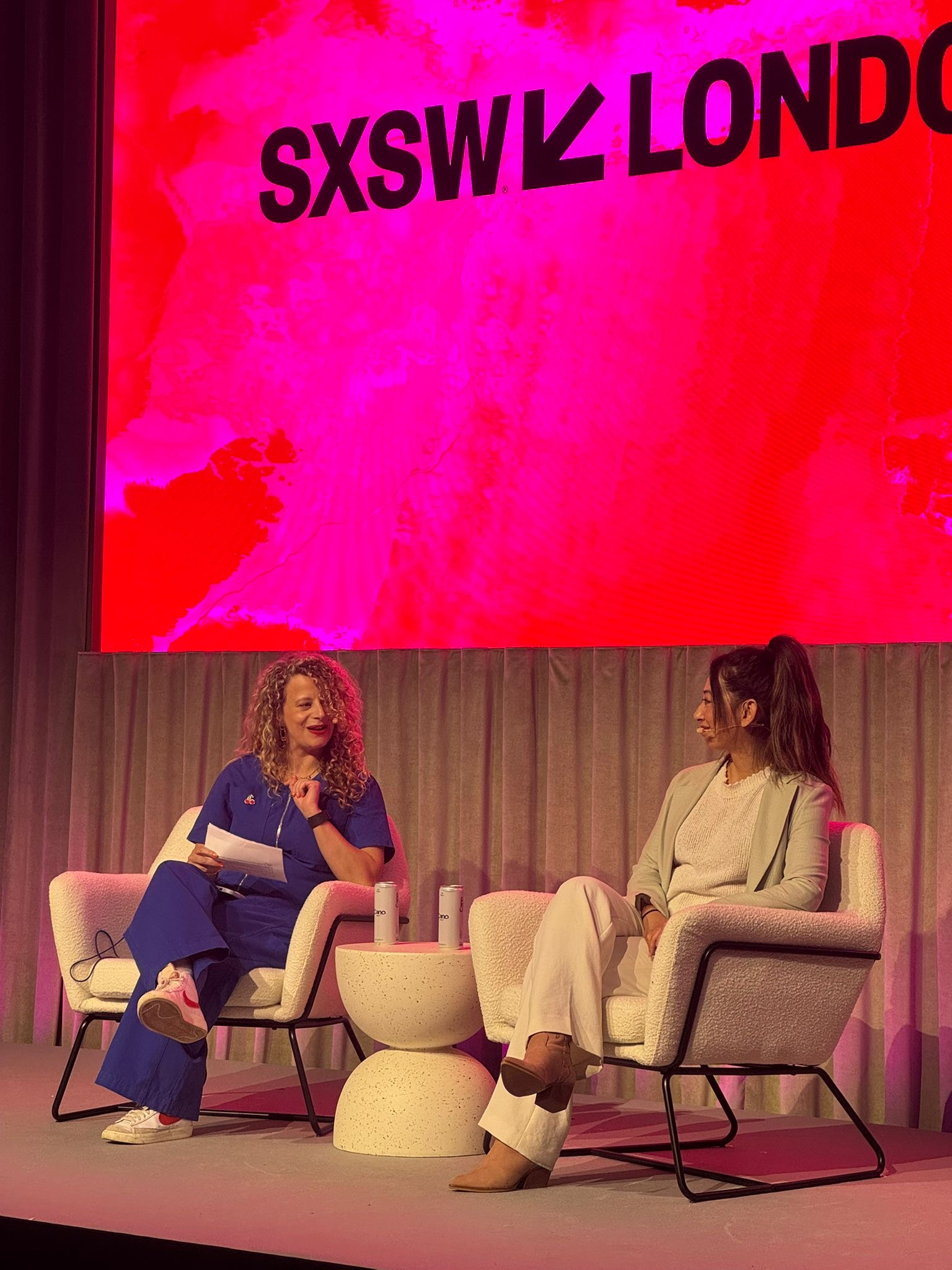 Rebecca in conversation on stage at SXSW London