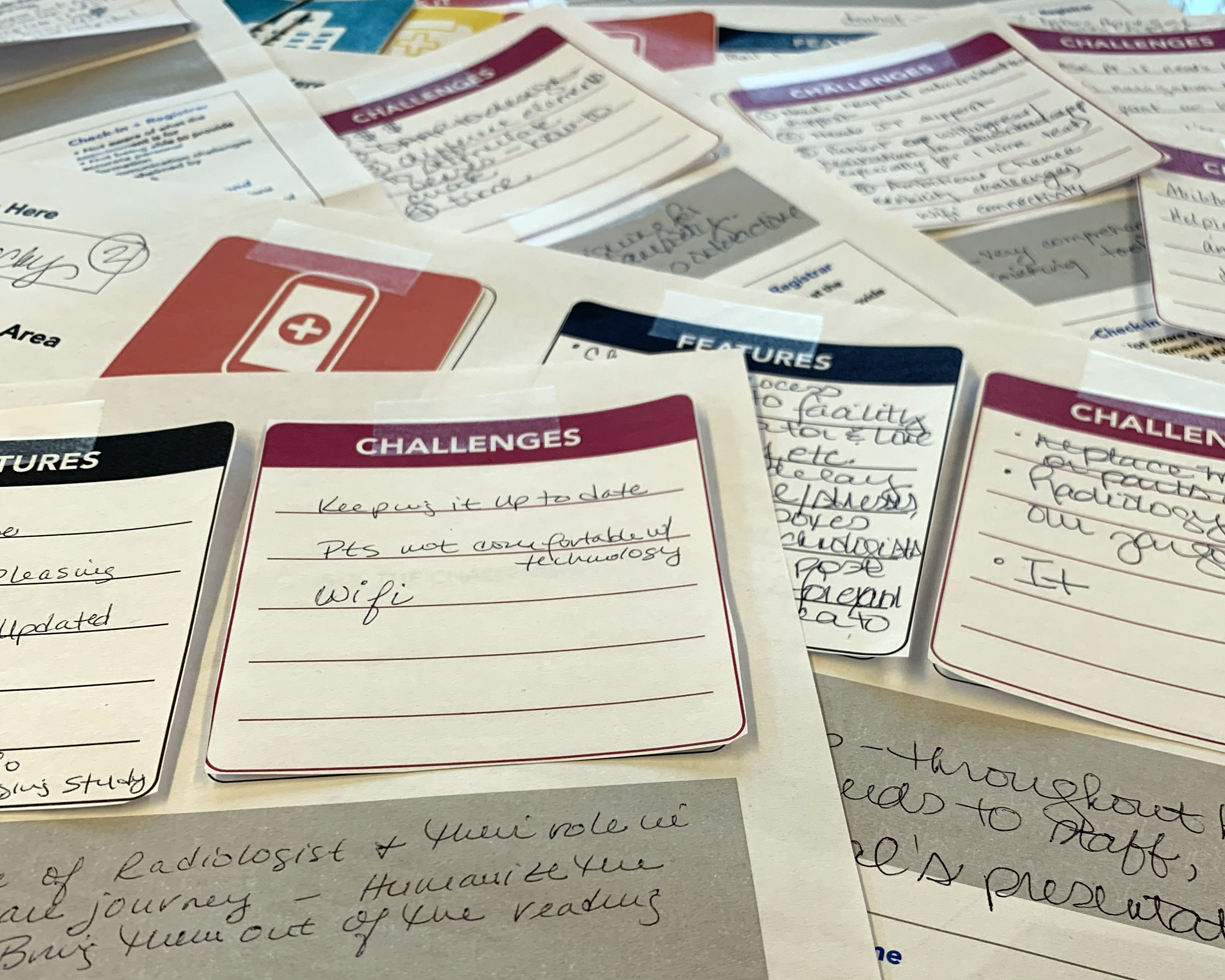 Completed worksheets showing concepts based on selected challenges, features, and mediums.