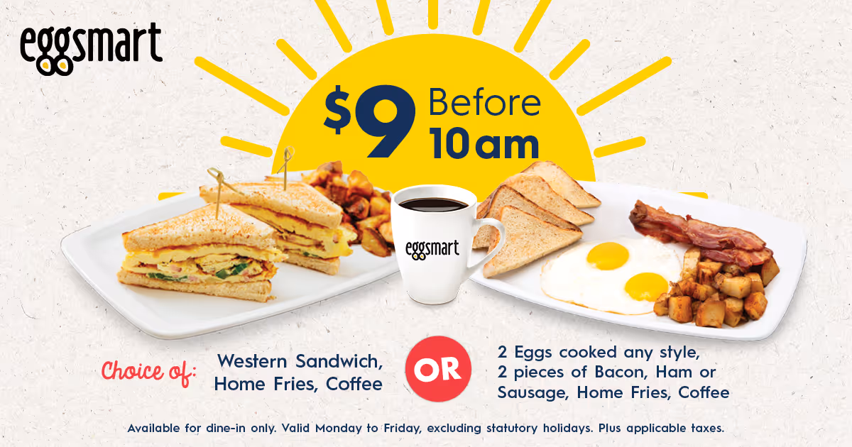 Promotion - 9 dollar meal before 10am
