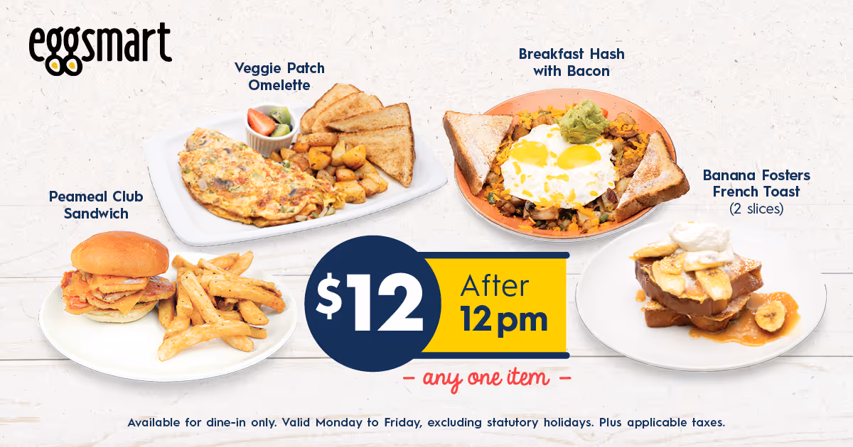 Promotion - 12 dollar meals after 12pm