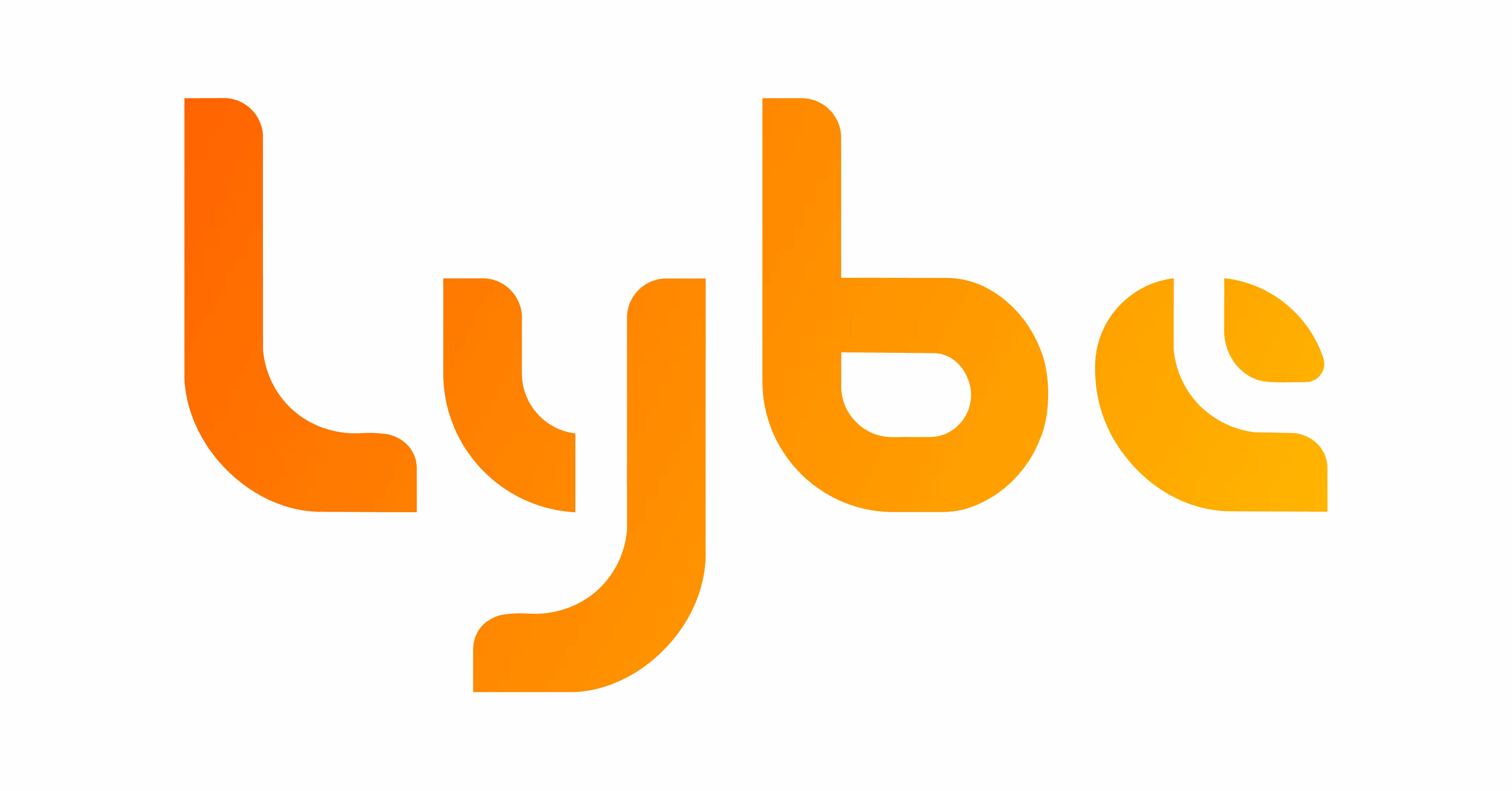 Logo sur fond blanc de l'application sociale Lybe réalisé par l'agence de création Page Blanche