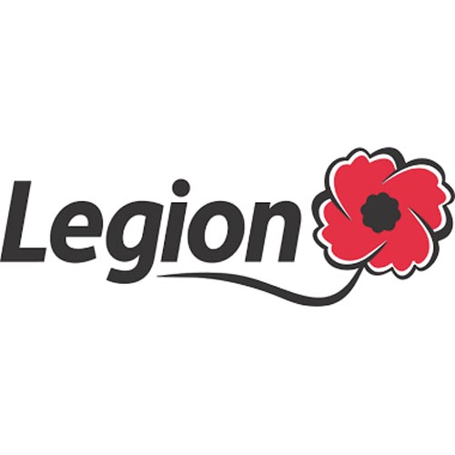 Legion in bold black text with a stylized red poppy to the right.